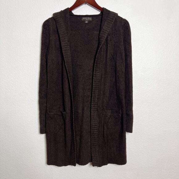 Barefoot Dreams Brown CozyChic Lite Relaxed Hooded Cardi with Pockets Size Small - Picture 1 of 8